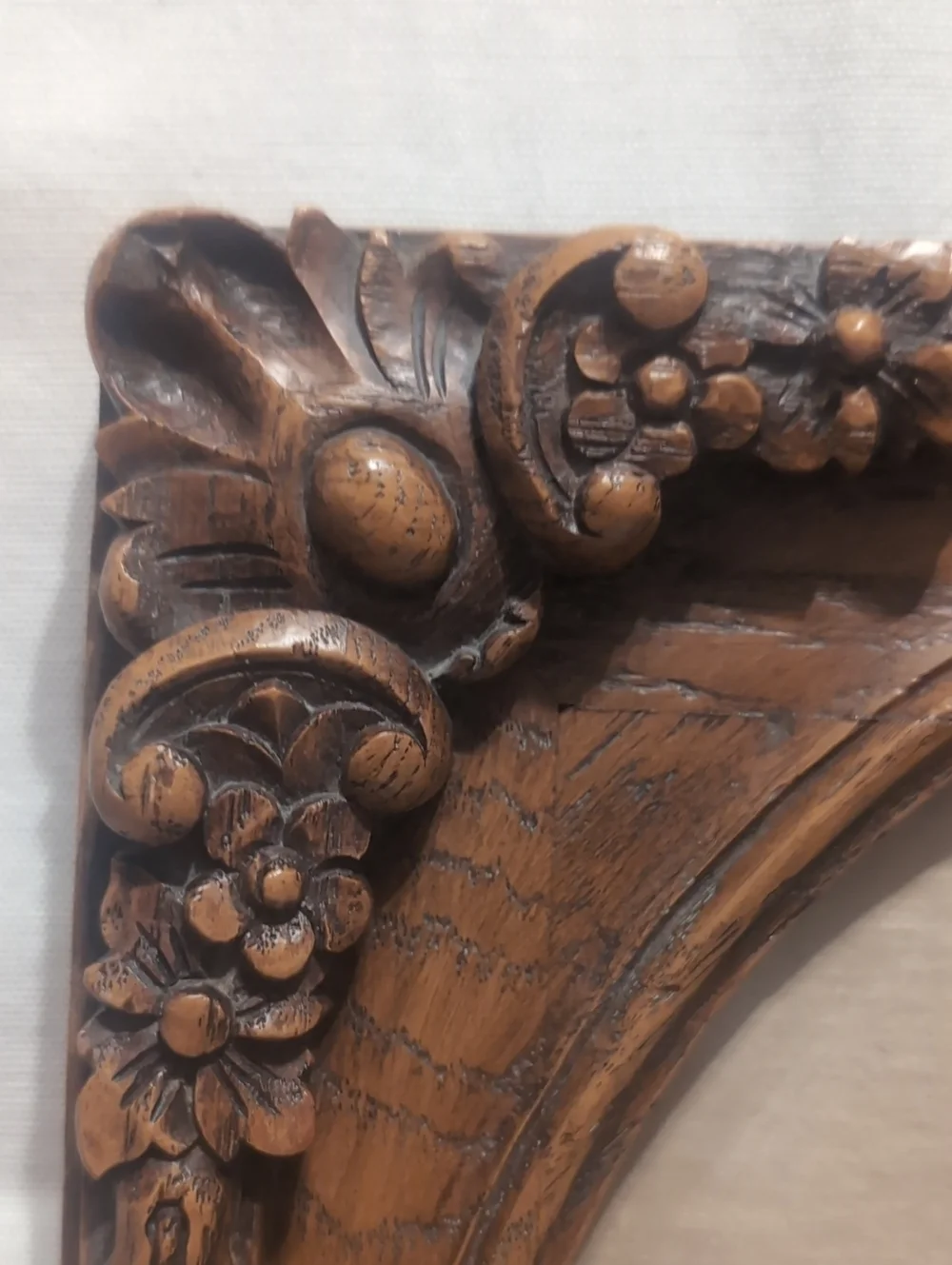 Vintage Carved Wood Floral Photo Frame